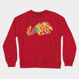 anteater pangolin rainbow ecopop in red lights Crewneck Sweatshirt